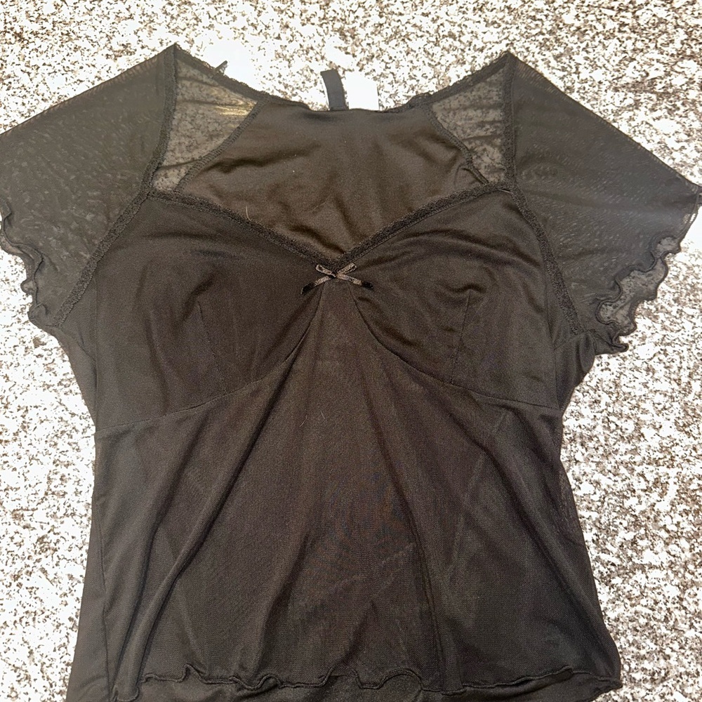 H&M Black Lace Crop Top Size Medium